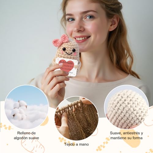 Miniatura 4 de Szhhrxi Regalo Madre - Patata Feliz De Ganchillo De Apoyo Emocional, Regalo Dia De La Madre Regalos Para Mamá Abuela Familia O Amigos Muñeco Motivadora - Gifts For Mom Mujer