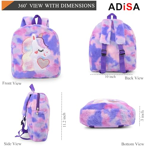 Image of ADISA Kids Backpack Toddler Bag Back Pack Plush Cartoon for Girls and Boys 1-5 Years