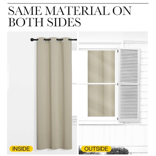 Image of NICETOWN Thermal Insulated Grommet Room Darkening Curtains /Draperies /Panels for Bedroom (Cream, 2 Panels, W42 x L63 inches)