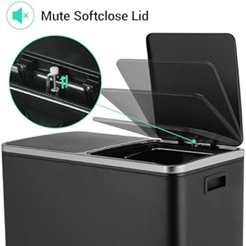 Double Compartment Bin 2 x 30 L, Soft Close Lid, Pedals