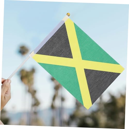 Drapeau Jamaïcain à Main National avec Bâtonnet Robuste | Pack de 100