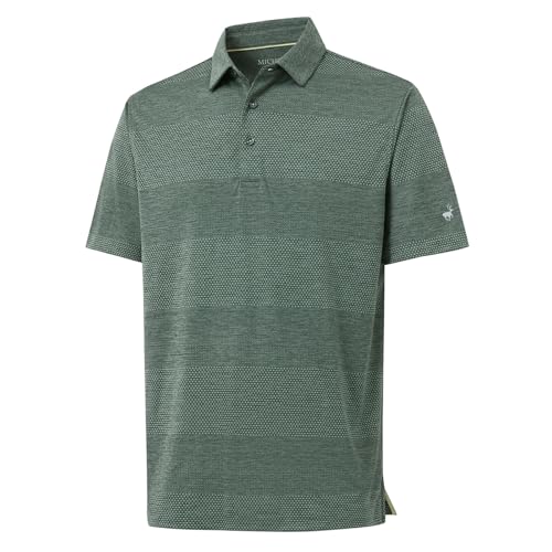Rouen Golf Shirts for Men Dry Fit Short Sleeve Performance Moisture Wicking Casual Texture Heather Jacquard Mens Polo Shirts
