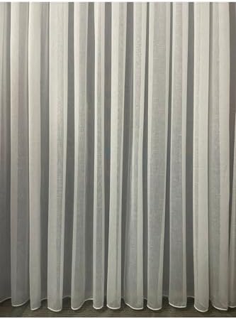 Resim Cortibo Foldet Keten 1'e 2,5 Orta Pileli Tül Perde Ekru, 150 x 250 