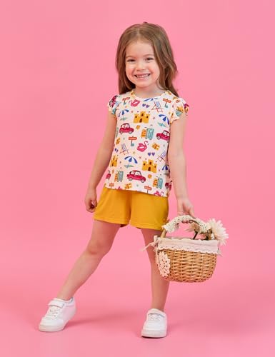 Image of Toddler Girl Short Sets Bamboo Viscose Sleeveless Summer Outfits 2 Piece Clothing Set