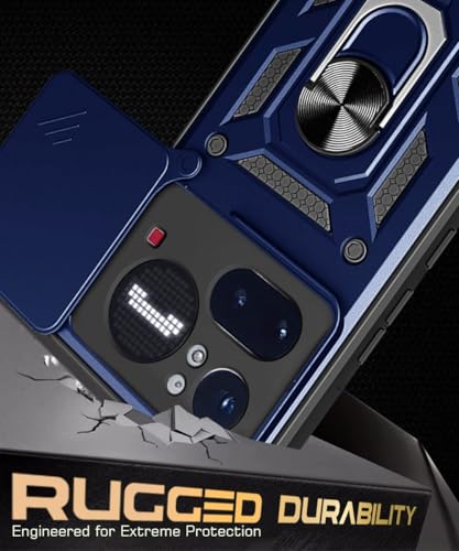Image of WOW IMAGINE Tough Armor Bumper Mobile Back Case for Nothing Phone 4A Pro | Sliding Camera Cover | Shock Proof 360 Protection | Hybrid PC + TPU | Ring Holder with Kickstand - Blue