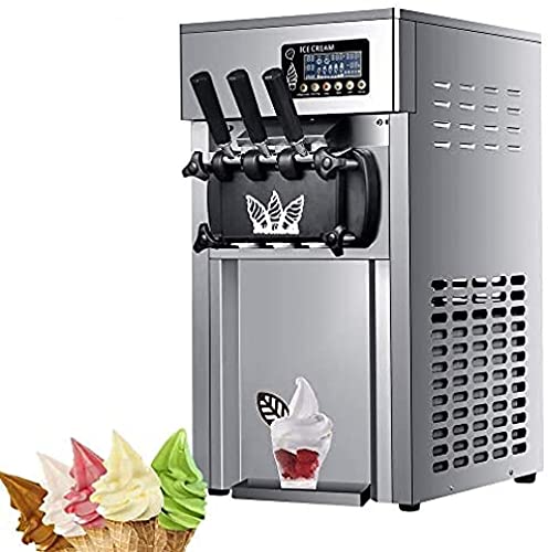 JLKDF Kommerzielle Desktop-Eismaschine, 1200 W Automatische 2 + 1 Gemischte Geschmacksrichtungen Soft-Serve-Eismaschine… – Bild 3