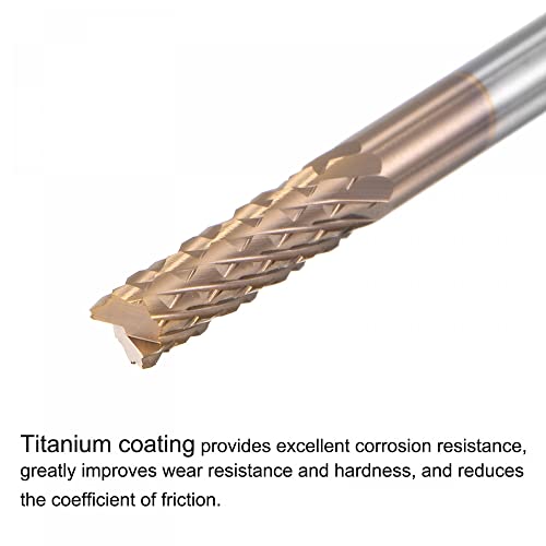 Image of uxcell End Mill CNC Router Bits, 1 /8 inch 3.175mm Shank 3.175mm x 12mm Titanium Coated Tungsten Carbide Engraving Milling Cutter for PCB Plastic Fiber Wood 4pcs
