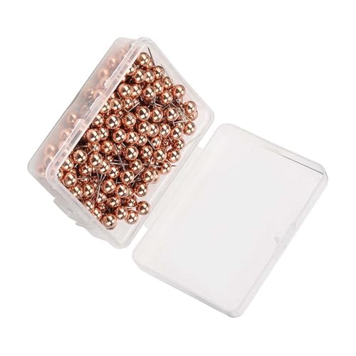 200pcs Sewing Pins, Short Straight Pins Pearlized Ball Head Quilting Pins with Storage Box Straight Pin for Fabric Corsage Stick Pins for Dressmaker Sewing Fabric Sewing Craft (Rose Gold)