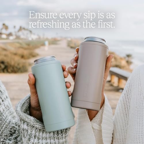 Image of BruMate Hopsulator Slim Can Cooler Insulated for 12oz Slim Cans | Skinny Can Insulated Stainless Steel Drink Holder for Hard Seltzer, Beer, Soda, and Energy Drinks (Houndstooth)