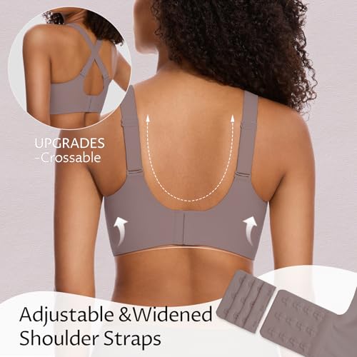 Image of MOEOZLLO V Lace Bras for Women No Underwire Seamless Bralettes for Women Wireless Bra Soft Support Everyday T Shirt Bras -Grey,S, Small