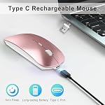 Souris sans fil Bluetooth USB C pour MacBook Air Pro iMac ordinateur de bureau, souris rechargeable sans fil Type C compatible avec portable/Surface Pro/iPad, souris silencieuse