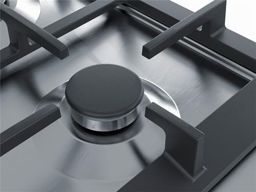 Table de cuisson gaz encastrable Siemens design acier inoxydable noir