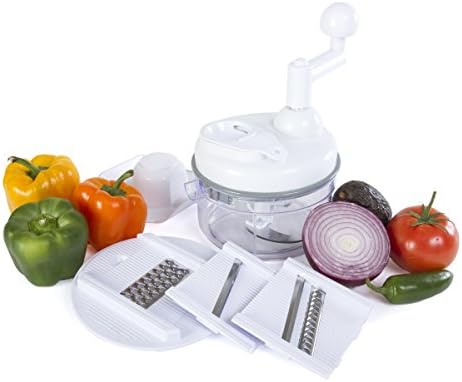 Kitchen + Home Manual Food Chopper - 5 in 1 Miracle Chopper, Salsa Maker, Blender, Slicer, Shredder and Julienne – As Seen on TV Manual Food Processor