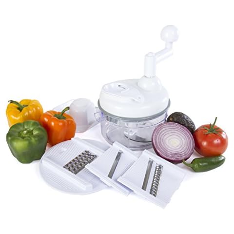 Kitchen + Home Manual Food Chopper - 5 in 1 Miracle Chopper, Salsa Maker, Blender, Slicer, Shredder and Julienne – As Seen on TV Manual Food Processor Cover