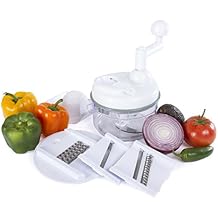 Kitchen Home Manual Food Chopper - 5 in 1 Miracle Chopper, Salsa Maker, Blender, Slicer, Shredder and Julienne As Seen on TV Manual Food Processor