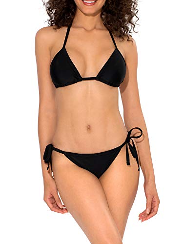 Smart & Sexy Women's String Bikini Set, Black Hue, S