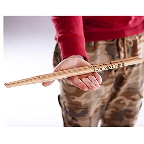 Personalized Wooden Drumsticks with Leather Case, Customized Wood Tip Drum Sticks, Laser Engraved, Gift for Musicians and Drummers, Boyfriend, Husband, Ideal for Weddings, Valentine's Day, Groomsmen
