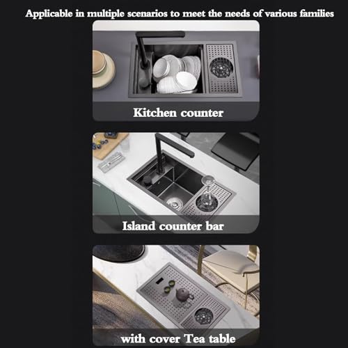 Évier de cuisine compact caché compact avec robinet rabattable - 5