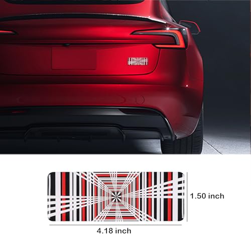 Image of 3D Plaid Performance Emblem Stickers Compatible with Tesla Model 3 Y X S Cybertruck, Plaid Performance Exterior Rear Trunk Accessories Sticker Decal Decorations