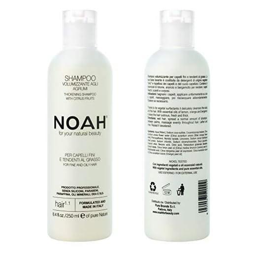 Noah Hair 1.1 Volumizing Shampoo - Organic Shampoo – Best Volumizing Shampoo - With Essential Oils and Hydrolysed Wheat Protein – Hair Products for Natural Beauty - 8.5 fl.oz (250 ml)