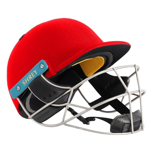 Image of Shrey Master Class Air 2.0 Stainless Steel Batting Cricket Helmet for Men's (RED, M)