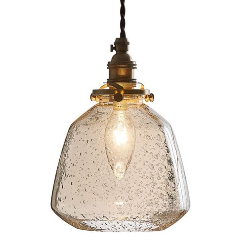 E14 Light Source Single Head Chaner, Creative Water Drop Shape Glass Pendant Lamp, Ceiling Lighting Fixtures, Bedroom Dining Room Kitchen Decoration Hanging Light
