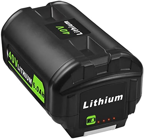 Worthmah OP4060A 6.0Ah 40V Battery Replacement for Ryobi 40V Battery OP4020A OP4040A1 OP4050 OP4060A Compatible with Ryobi 40v Lawn Mower and 40V Tools RY40480 RY401140 RY40290