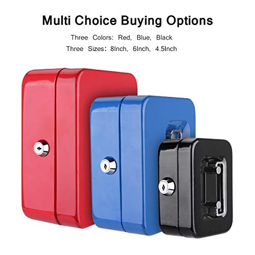 Cash Box, Lehatori Small Money Safe Key Lock Box With Coin Slot Portable Metal Cash Registers Security Storage Bill Container With Carry Handle (4.5 Inch) #TOP2