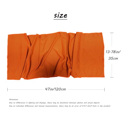 5 Pack Cooling Towel 47″x13.78″(120x35cm) Microfiber, Soft Breathable Chilly Towel Stay Cool for Yoga, Sport, Gym, Workout, Camping, Fitness, Running(5, Grey+Blue+Rose Red+Purple+Orange)