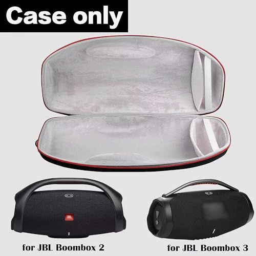 COMECASE Hard Travel Case for JBL Boombox 3/2 - Waterproof Bluetooth Speaker, Black