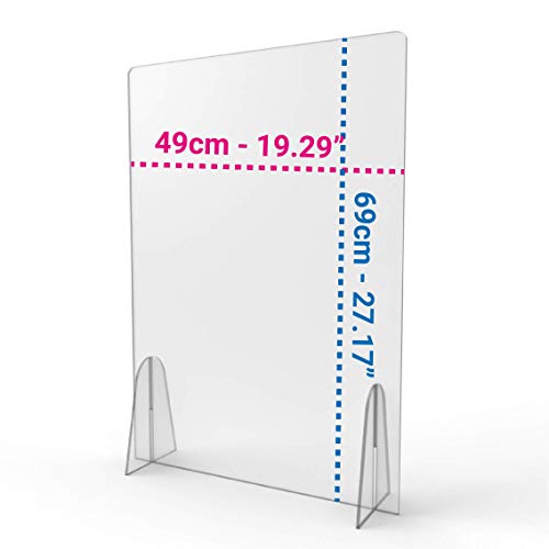 Séparateur d'établi transparent en plexi 49 x 69 cm pour comptoir de réception