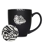 Rico Industries NCAA Gonzaga Bulldogs - Zags Main 15oz Laser Engraved Matte Black Ceramic Bistro Mug - For Hot or Cold Drinks