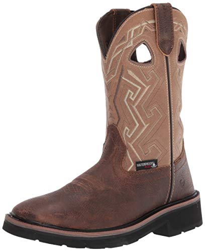 Wolverine Men s Rancher Aztec Wellington Work Boot, Bone - 11.5