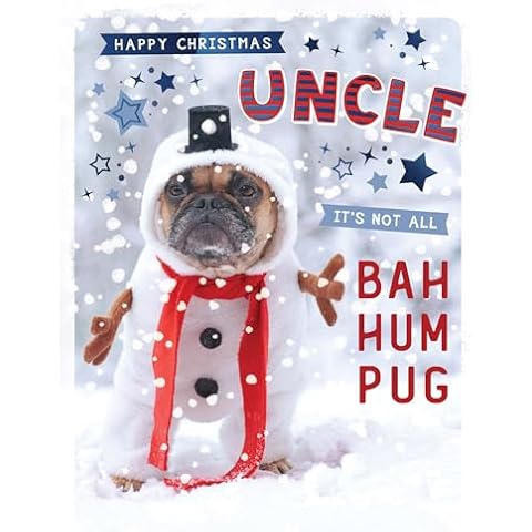 Piccadilly Greetings Uncle Snowman Dog Card Cover