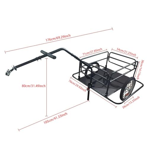 Remolque plegable para bicicleta de turismo resistente, almacenamiento compacto con gancho y reflector, soporta hasta 70 kg