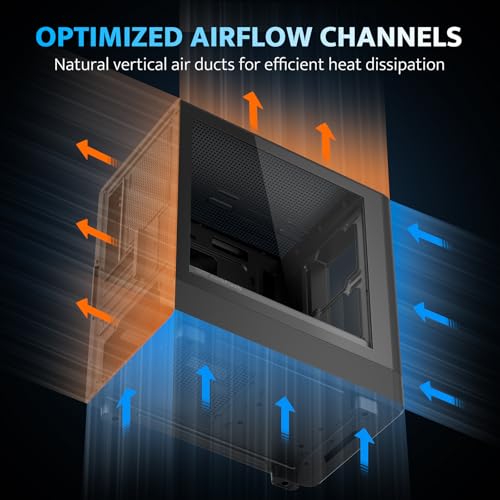 Image of darkFlash Micro-ATX PC Case, Pre-Install 3 PWM ARGB Fans Computer Case, High Heat Dissipation MATX Gaming PC Case, USB 3.0 Port, Supports up to 240mm AIO(DB330M MESH, Black)