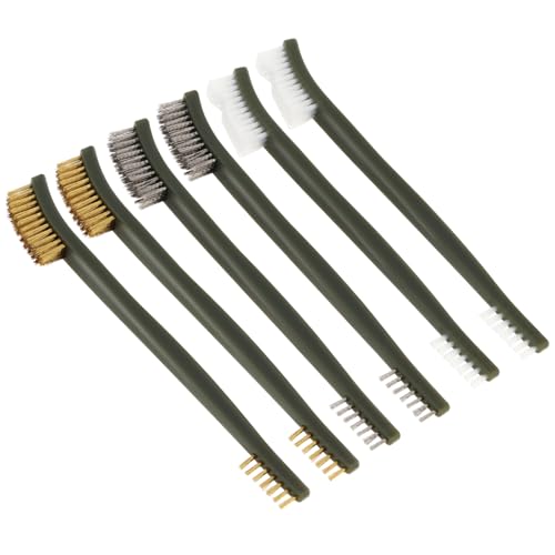 Mini Wire Brush Set, Paint and Dirt Remover, Cleaning Welding Slag and Rust, Handy Steel / Nylon / Brass Brush Suitable for Cleaning Paint / Dirt (6)