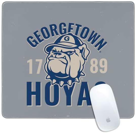 Skinit Small Gaming Mouse Pad - Officially Licensed Georgetown Hoyas 1789 Design with Stitched Edges, Waterproof, Non-Slip Rubber Base, Desk Mat for Keyboard & Mouse, 12.6" x 11" inches