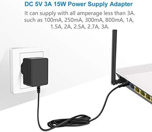 SHNITPWR 5V 3A Power Supply Adapter 100V~ 240V AC to DC 5V 15W Converter 5 Volt 3 Amp 2.5A 2A Power Transformer with 5.5 x 2.5mm 2.1mm Tip for LED Pixel Light TV Box USB Hub Wifi Camera Baby Monitor