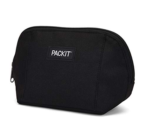 PackIt Bolsa de lanche congelável, preta, construída com tecnologia EcoFreeze, dobrável, reutilizáve