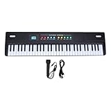 Sorandy 61-Tasten-Klavier mit Elektronischer Tastatur, Tragbares Musik-Keyboard, Klavierinstrument Im Lehrmodus mit 8 Tönen, 16 Rhythmen, Aufnahmewiedergabe und Mikrofon, Ideal für Anfänger, Kinder