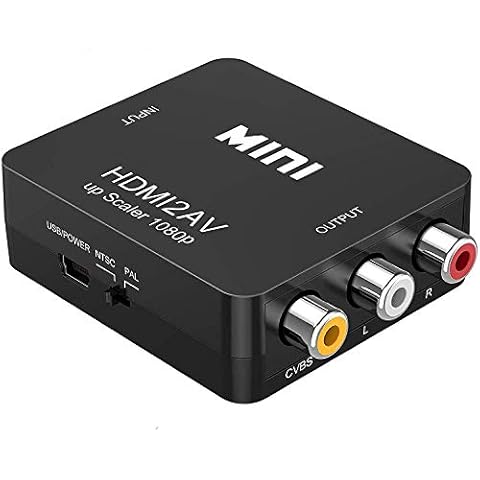 MICVISTA HDMI to RCA Converter, HDMI to AV 3RCA CVBs Composite Adapter , HDMI to Video Audio Converter Adapter for Older TV Supports PAL/NTSC for TV Stick, Apple TV,Roku, PS4, Xbox, Switch, DVD Player Cover