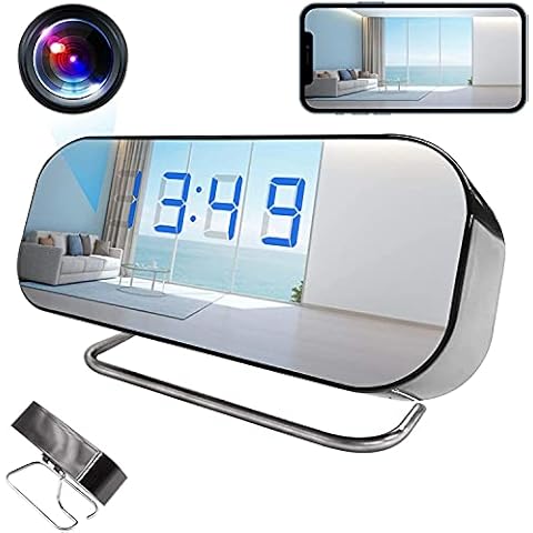 Spy Hidden Clock Camera, WiFi Hidden Alarm Clock Camera AMCSXH HD 1080P Wireless Clock Nanny Camera with Night Vision, Motion Detection for Home Security and Office,… Cover
