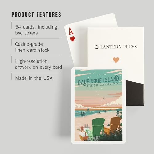 Lantern Press Daufuskie Island, Baraja de 52 cartas póker miniatura 3