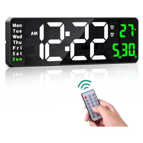 ORIA 16" LED Wall Clock with Remote Control Cover