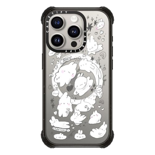 Image of CASETiFY for iPhone 15 Pro Case - Ultra Impact Compatible with MagSafe | Strong Slim | 11.5 ft. 5X Militray Grade Drop Protection | Just Some Buns by tabetaaii | Black