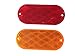 MAXXHAUL 50016 20-Pack Oval Reflectors 10 Red - 10 Amber Self Adhesive Or Drill Mount - DOT, 20 Pack