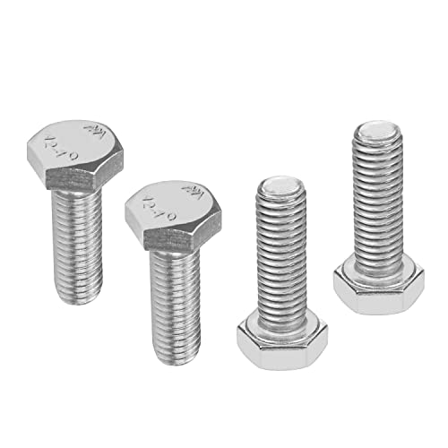 Image of Bettomshin 10Pcs M8 x 25mm Hex Bolts, 304 Stainless Steel 1.25mm Thread Pitch Fully Threaded Metric Hex Head Screw Bolts, Hexagon Screw Bolt, Hex Tap Bolts, Silver (Overall Size 30.45x13x13mm)