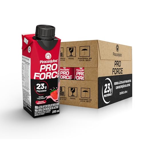 Piracanjuba ProForce 23g de Proteínas Zero Lactose Sabor Frutas Vermelhas - 12 Unidades de 250ml
