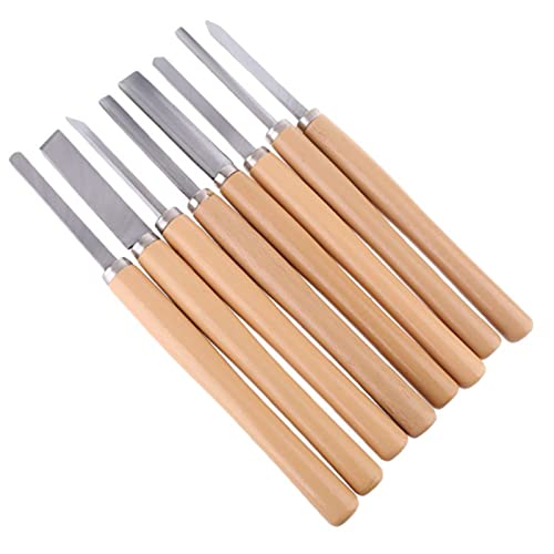 OLSKFUH Set di 8 Scalpelli per Tornio per Legno Professionali Set di Scalpelli per Tornio Set di Scalpelli per Tornio per Legno per Professionisti O Hobbisti Che Lavorano Il Legn,